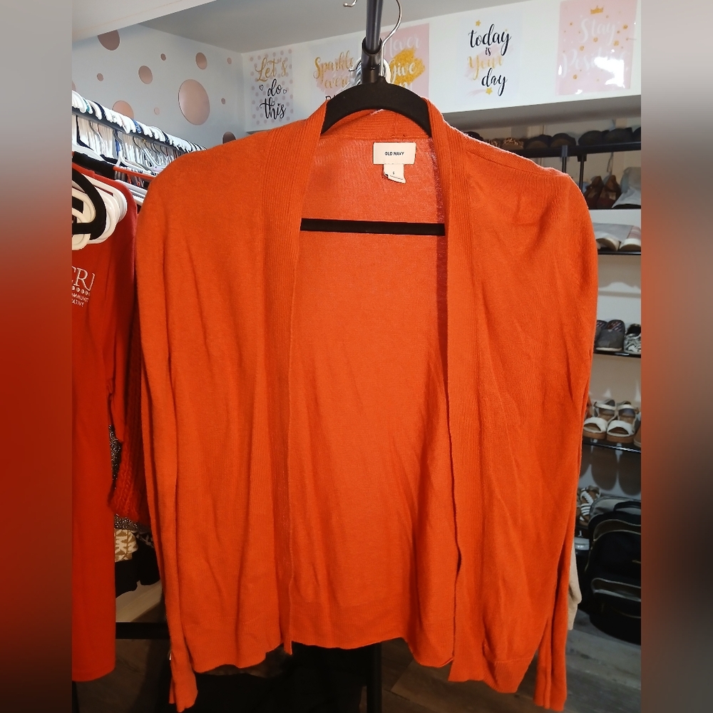 🫶 5 For $20 Old Navy Women's Orange Cardigan Sweater